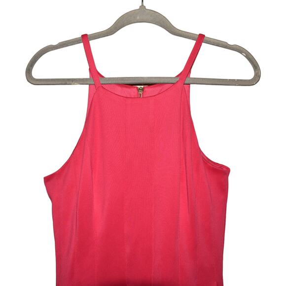 CALVIN‎ KLEIN $128 Scuba Knit Pleated Fit & Flare Dress Sleeveless Pink size 6 - Picture 3 of 5